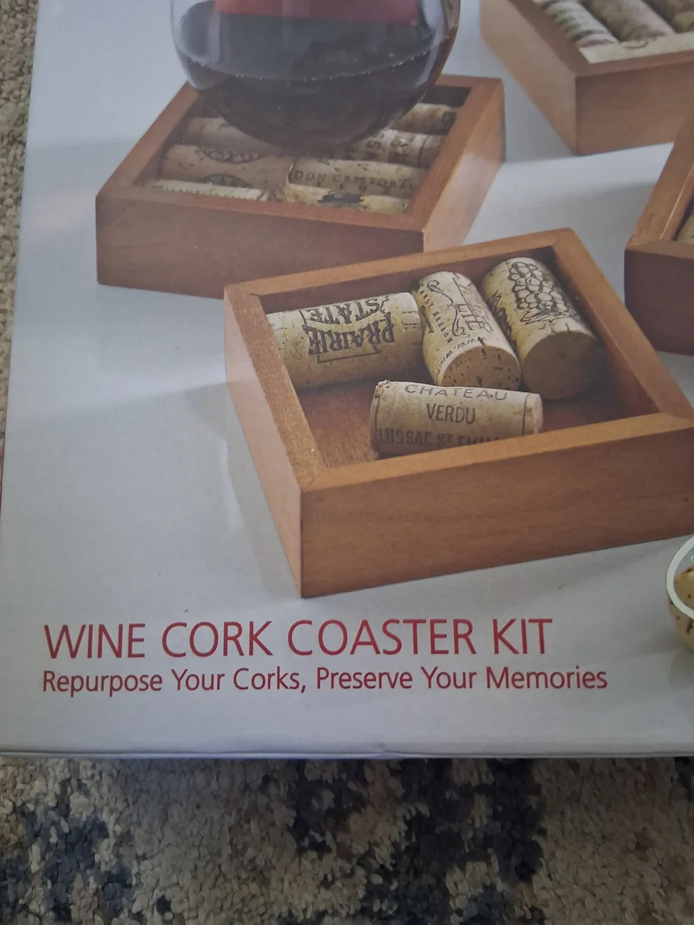 Wooden Wine Cork Coaster Set - Brown (Set of 4)